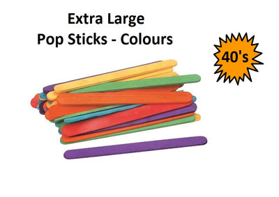 Extra Large Popsticks - Coloured - 40's