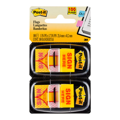 Post It Sign Here Flags - Pack of 2 (25 x 43mm)
