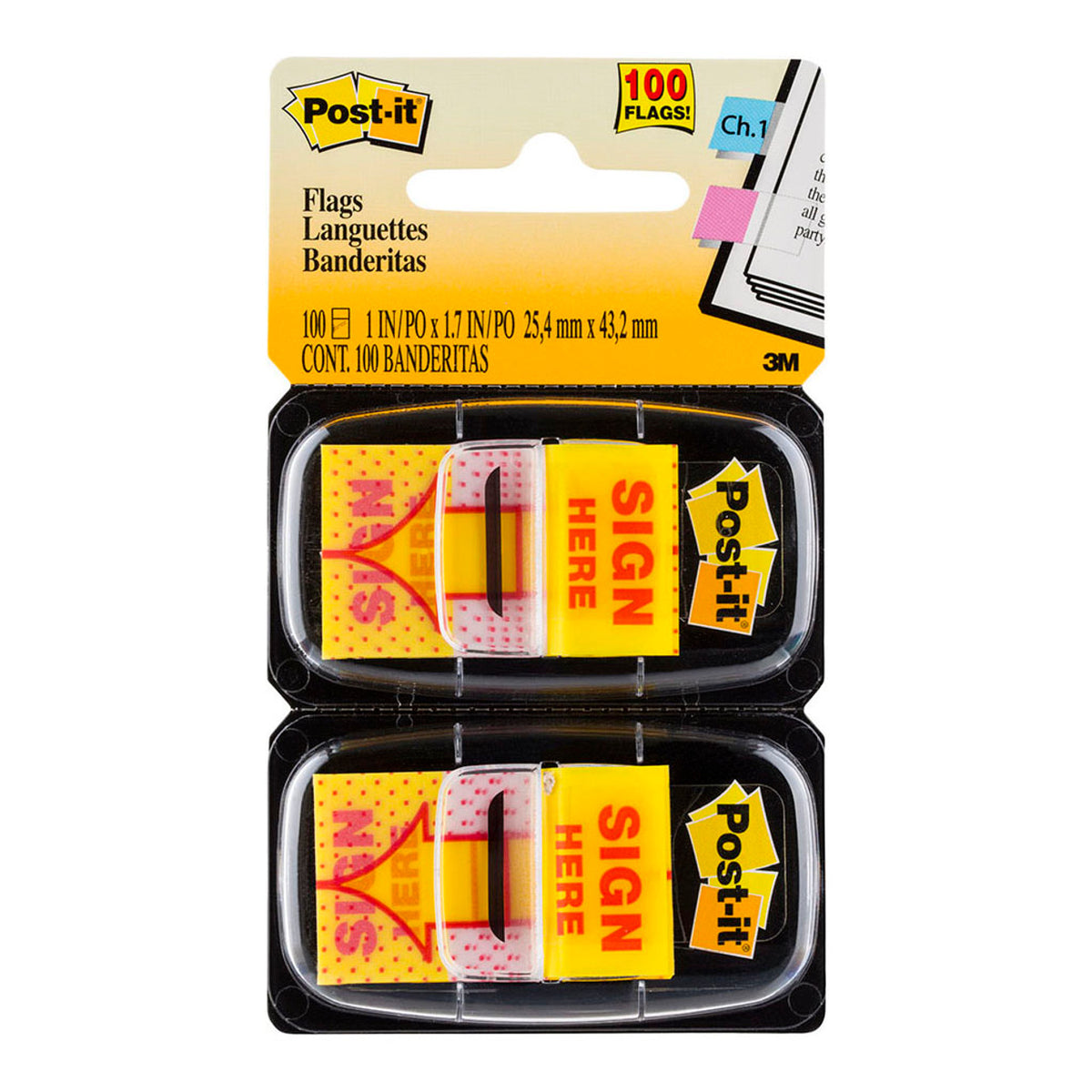 Post It Sign Here Flags - Pack of 2 (25 x 43mm)