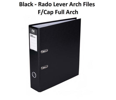 Black - Foolscap Rado Lever Arch Files - Full Arch File
