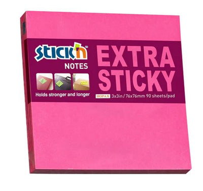 Neon Magenta - Stick On Note Pad (76x76mm, 100 sheets)