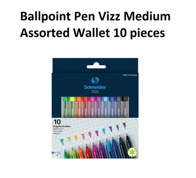 Schneider Vizz Ballpoint Pens - Wallet of 10 Assorted Colours