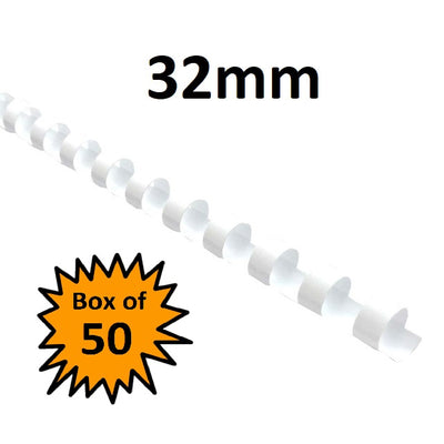 White 32mm - Binding Coils (Box of 50)