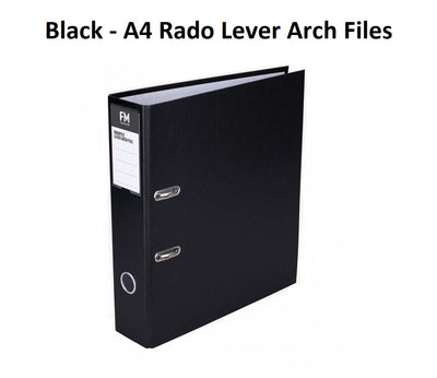 Black - A4 Rado Lever Arch Files - Full Arch File