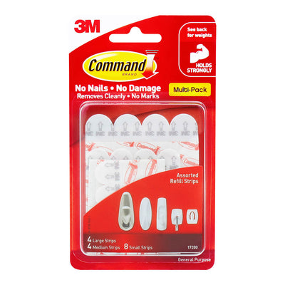 Command Refill Strips - Assorted White (Pack of 16)