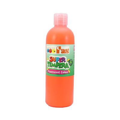 Fluoro Orange 500mL - FAS Super Tempera Poster Paint