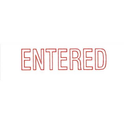 Self Inking Office Stamp - Entered Red