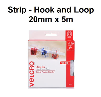 Hook and Loop - Strip - 20mm x 5m