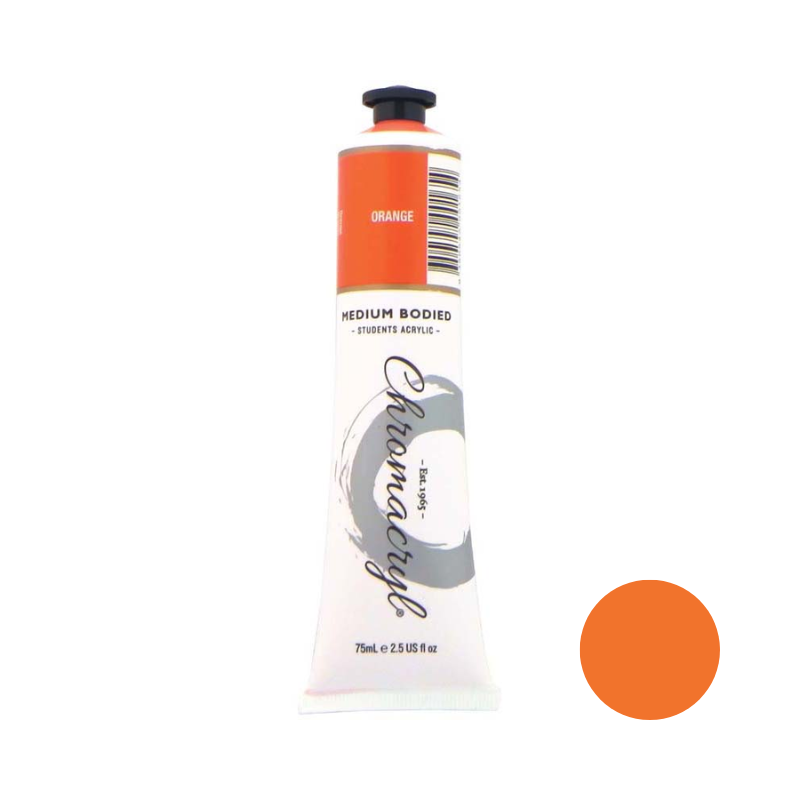 Orange 75ml - Chromacryl Acrylic Paint
