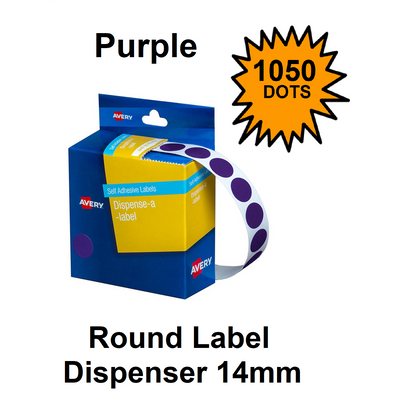 Purple 14mm - Coloured Dots Label Dispenser