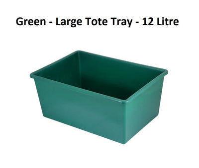 Green - Large Tote Tray - 12 Litre