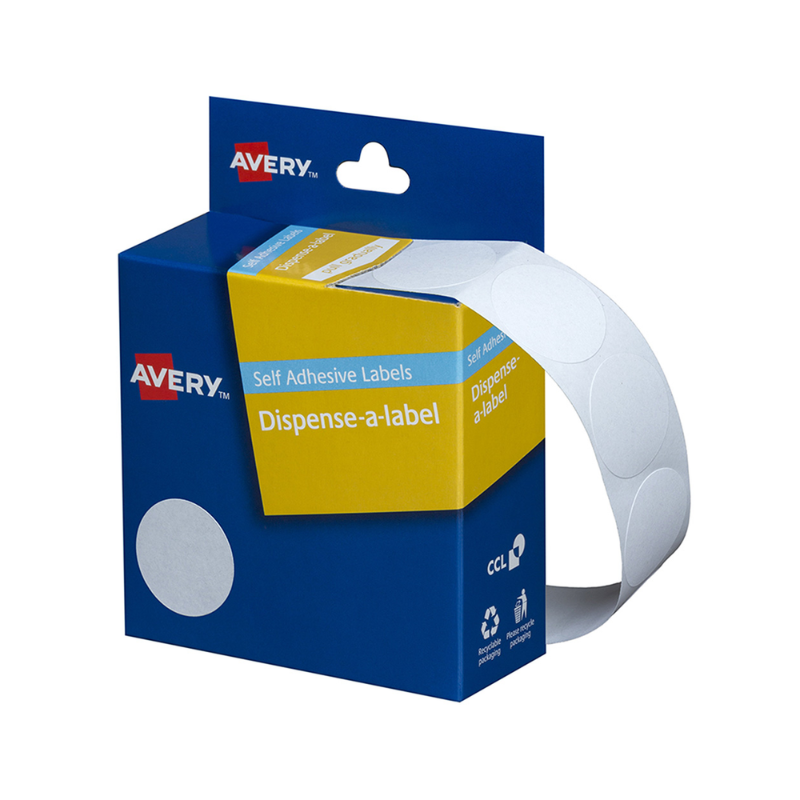White 24mm - Coloured Dots Label Dispenser