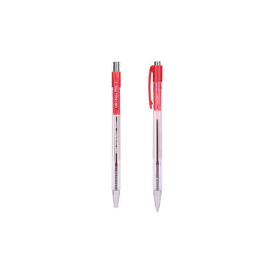 Deli Retractable Ballpoint Pens - Red