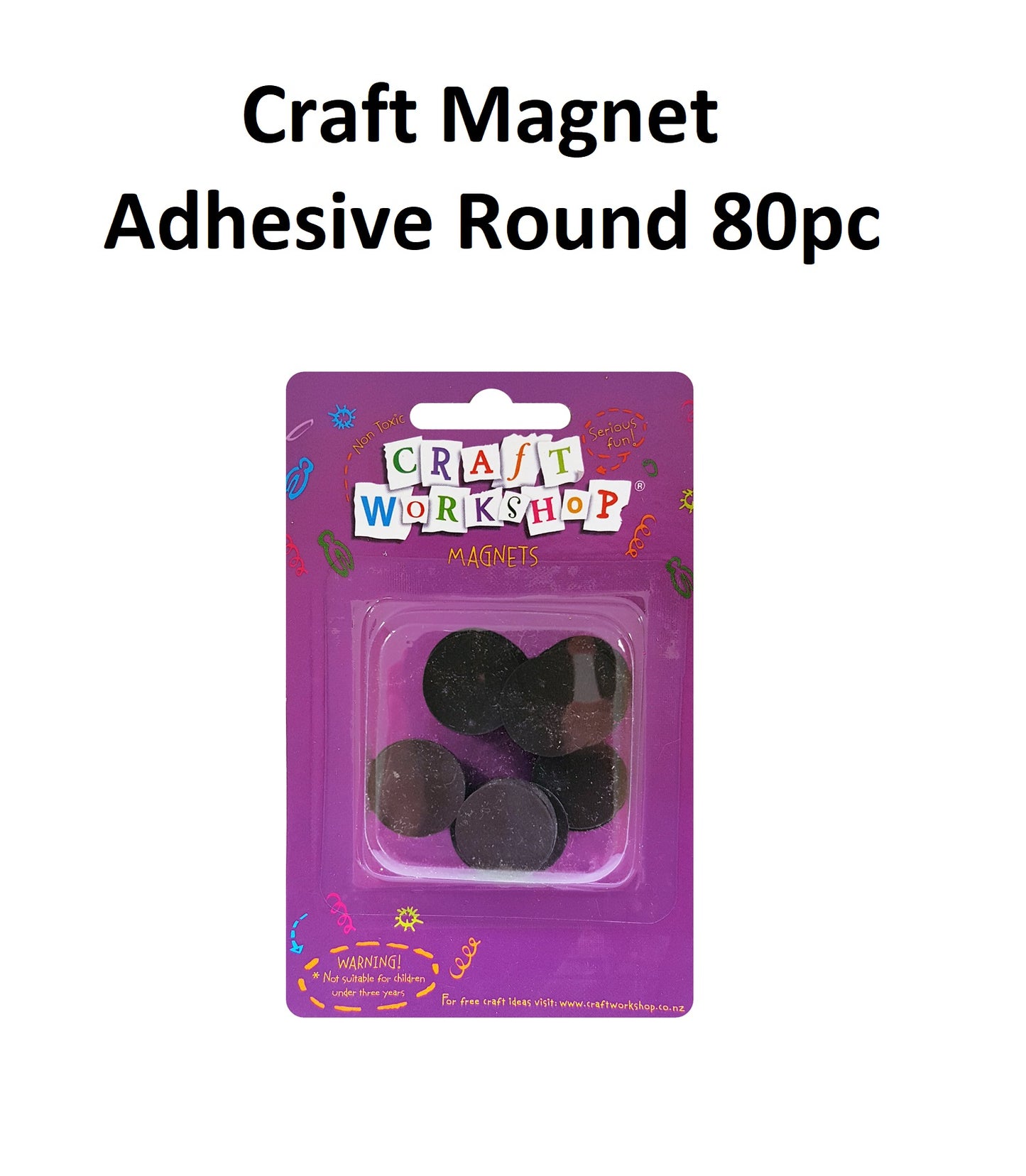 Self Adhesive Magnets - Round (Pack of 80)