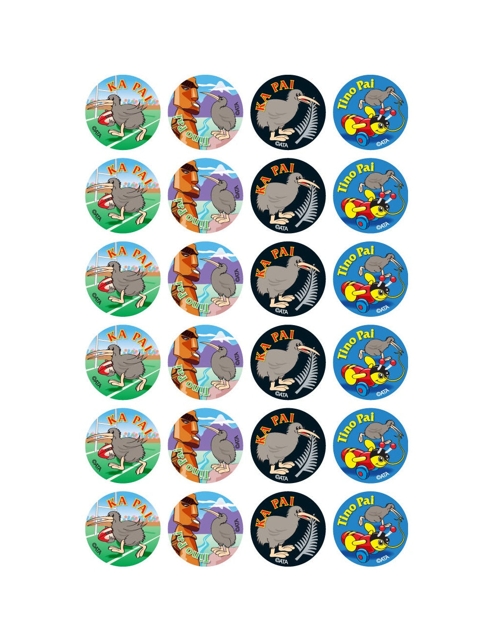 Maori Award Merit Stickers