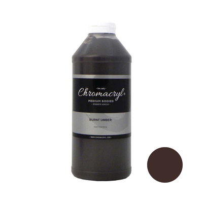 Burnt Umber 1L - Chromacryl Acrylic Paint