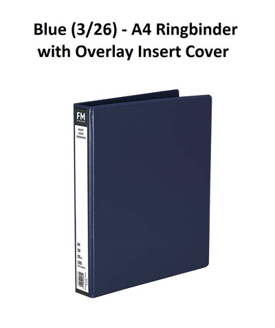 Blue (3/26) - A4 Ringbinder with Overlay Insert Cover