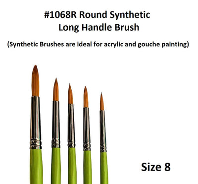 Size 8 - Synthetic 1068 Long Handle Brush - Round