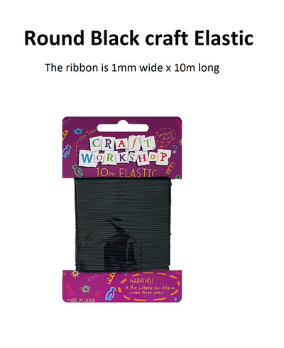 Elastic 1mm Round 10m - Black