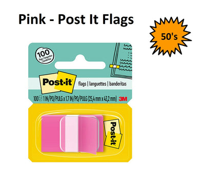 Pink - Post It Flags 680 (Pack of 50 sheets)