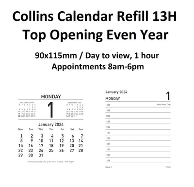 13H Desk Calendar Refill - Top Opening