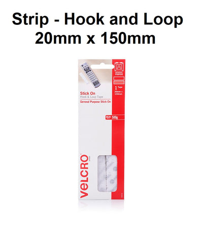 Hook and Loop - Strip - 20mm x 150mm