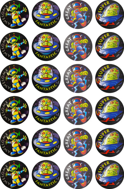 Alien Invaders - Metallic Merit Stickers (Pack of 96)
