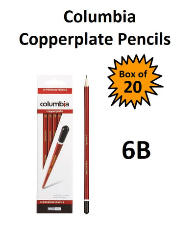 Columbia Copperplate Pencils  - Box of 20 - 6B