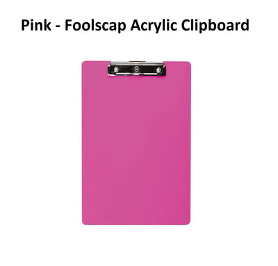 Pink - Foolscap Acrylic Clipboard
