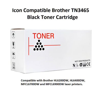 Icon Compatible Brother TN3465 Black Toner Cartridge