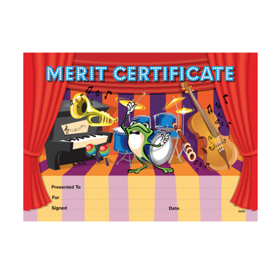 Merit Certificate – Music Theme (Pack of 200)