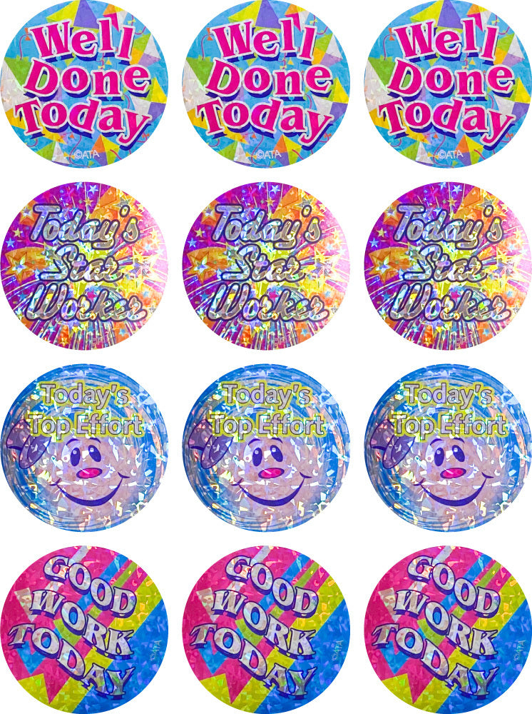 Today's Top Worker Holographic - Large Merit Stickers (Pack of 48)