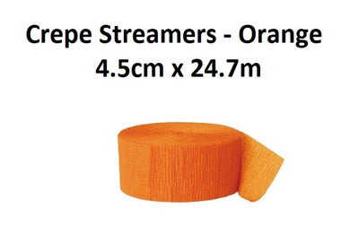 Crepe Paper Streamers - Orange