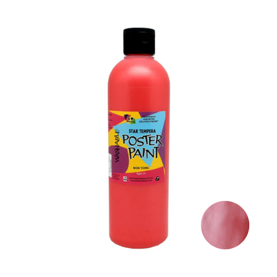 Metallic Rose Red 500mL - Star Tempera Poster Paint