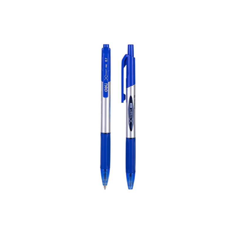 Deli Retractable Ballpoint Pens - Blue
