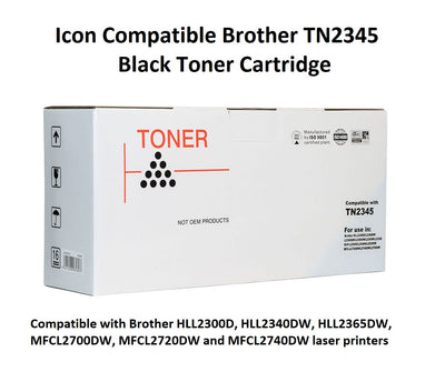 Icon Compatible Brother TN2345 Black Toner Cartridge