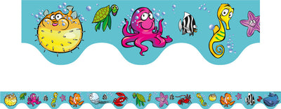 Sea Creatures - Scalloped Border (Pack of 12)