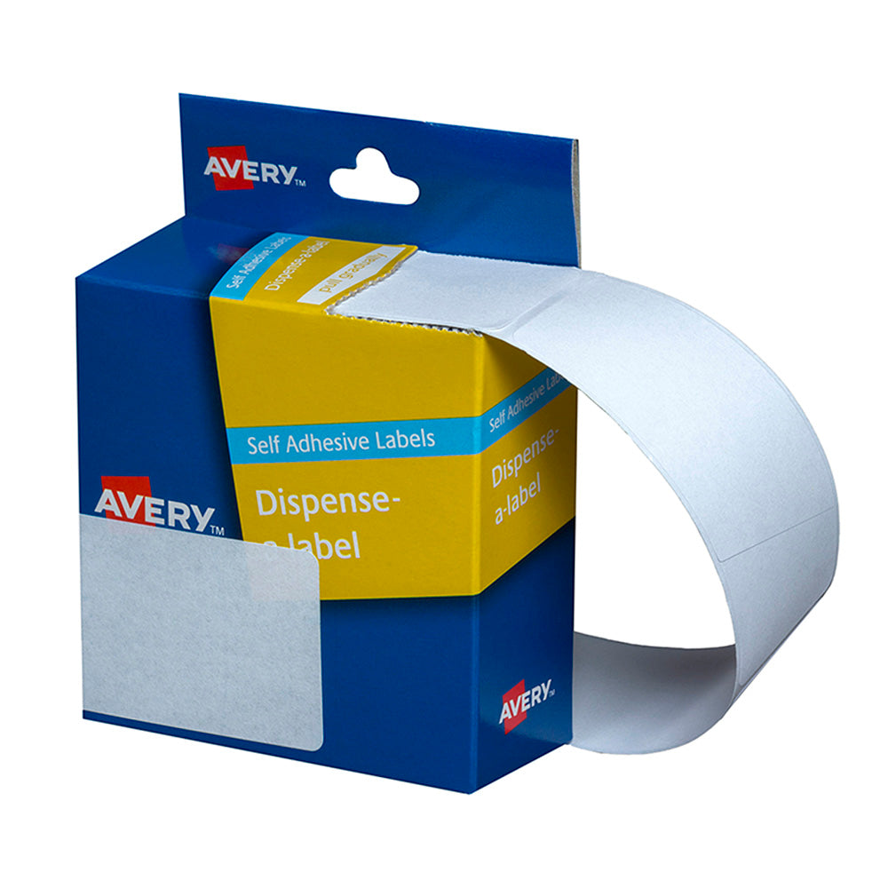 89 x 43mm - White Rectangle Labels Dispenser - 100's