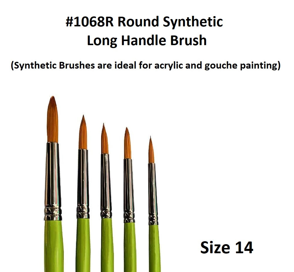 Size 14 - Synthetic 1068 Long Handle Brush - Round