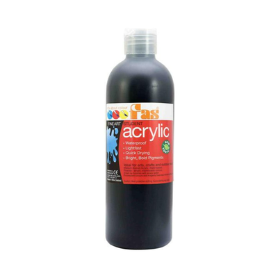 Black 500mL - FAS Student Acrylic Paint