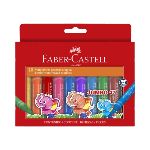 Faber Castell Jumbo Colour Markers - 10's Mega