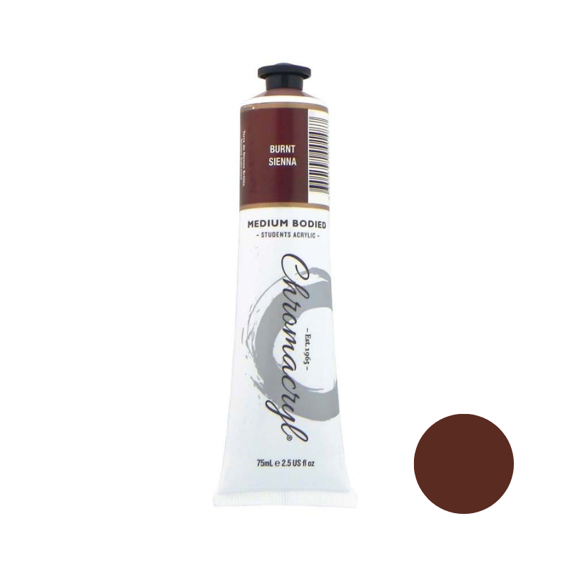 Burnt Sienna 75ml - Chromacryl Acrylic Paint