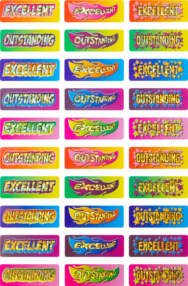 Excellent Outstanding - Foil Merit Stickers (Pack of 90)