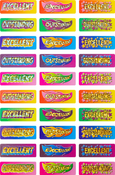 Excellent Outstanding - Foil Merit Stickers (Pack of 90)