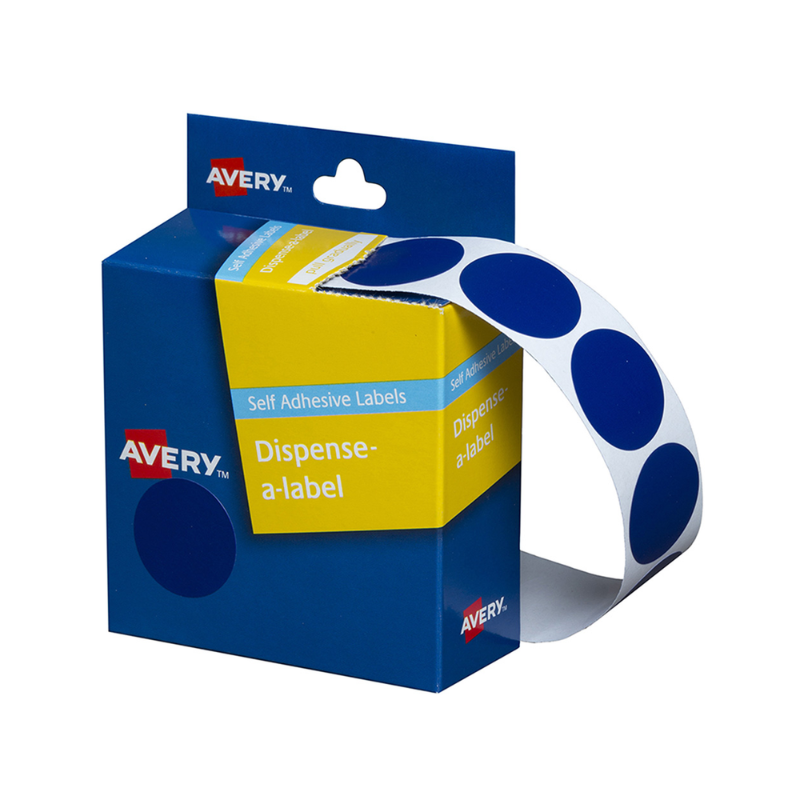 Dark Blue 24mm - Coloured Dots Label Dispenser