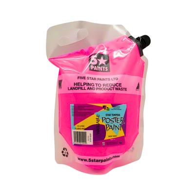 Fluoro Pink 1.5L - Star Tempera Paint Pouch