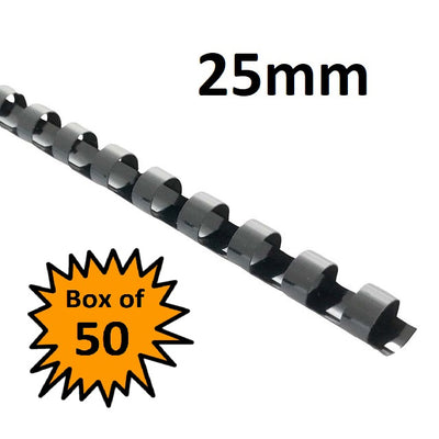 Black 25mm - Binding Coils (Box of 50)
