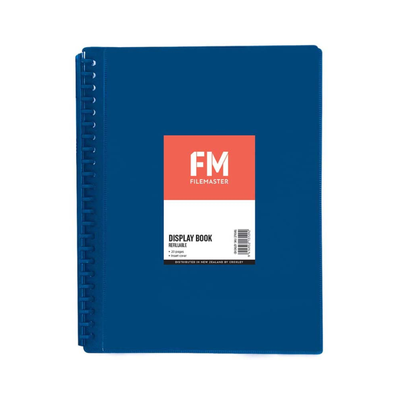 Blue - A4 Refillable Clearfile 20 Pocket with Insert Front Cover