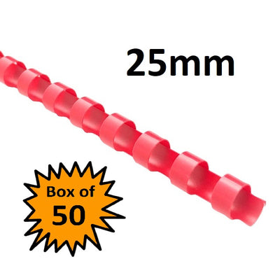 Red 25mm - Binding Coils (Box of 50)