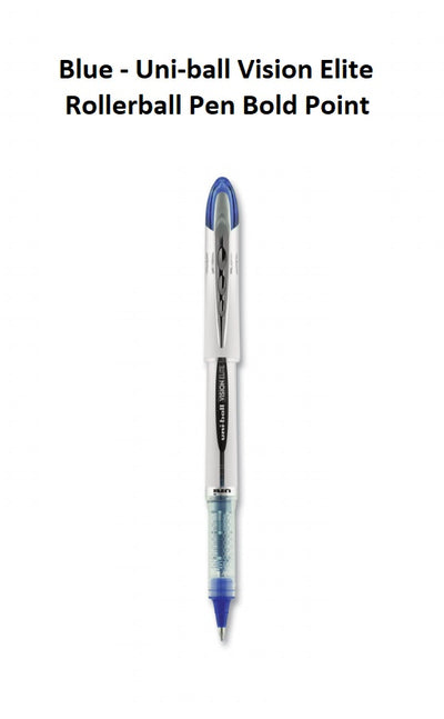 Blue 0.8mm - Uniball Vision Elite Rollerball Ink Pen
